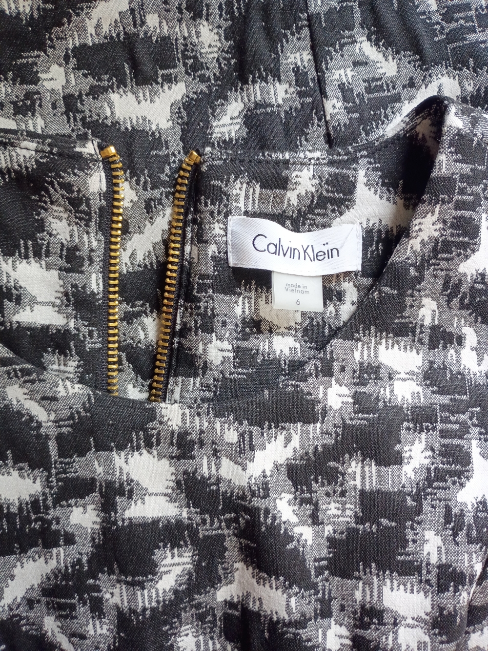 Calvin Klein Black and White Sleeveless Sheath Midi Dress - Picture 9 of 9